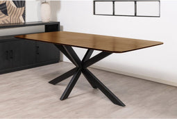 Eettafel Florence rechthoek afgerond glad 200x100 cm - Bruin | Meubelplaats