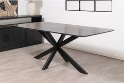 Eettafel Florence rechthoek afgerond glad 300x100 cm - Zwart | Meubelplaats