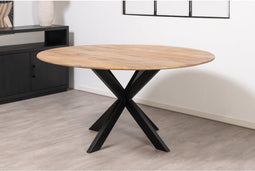 Eettafel Florence Rond mangohout 110x110 cm - Naturel | Gezandstraald