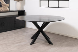 Eettafel Florence Rond mangohout 110x110 cm - Zwart | Glad