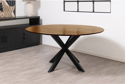 Eettafel Florence Rond mangohout 150x150 cm - Bruin | Glad