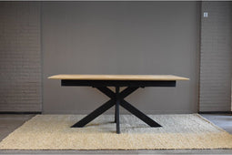 Eettafel Freya Eiken uitschuifbaar 180-265 x 100 cm - Onbehandeld | Meubelplaats