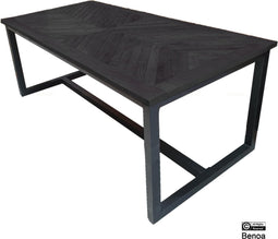 Eettafel Jax visgraat mangohout 200x90 cm - Zwart