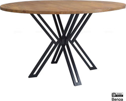 Eettafel Jayden rond mangohout 130 cm - Naturel