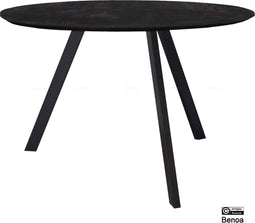 Eettafel Mangohout Berlin Zwart – Rond – 150 cm