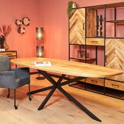 Eettafel mangohout - Eettafel Mia - Eetkamertafel industrieel 200 cm