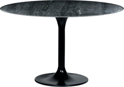 Eettafel marmer rond zwart - 120x76