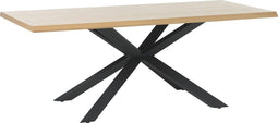 Eettafel Naturel - Eikenhout & Metaal - 100x200x75cm - Eettafel Arno - Giga Living