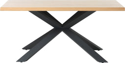 Eettafel Naturel - Eikenhout & Metaal - 90x160x75cm - Eettafel Arno - Giga Living