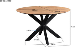 Eettafel Oslo | 120 cm | Rond | Acasia hout