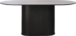 Eettafel Ovaal 180cm - Zwart Eiken - 180x95x75cm - Giga Living