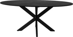 Eettafel ovaal marmer - 180x100x76 - Zwart - Marmer/metaal