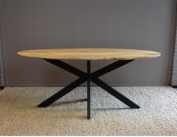 Eettafel Paris ovaal mangohout facet rand 180x90 cm - Naturel | Meubelplaats