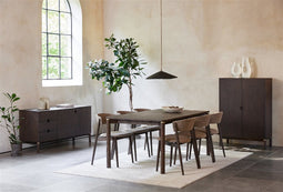 Eettafel Rechthoek 180cm - Bruin Eikenhout - 4-6 Personen - Arun - Giga Living