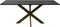 Eettafel rechthoekig marmer - 180x90x77 - Zwart/goud - Marmer/metaal