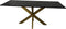 Eettafel rechthoekig marmer - 180x90x77 - Zwart/goud - Marmer/metaal