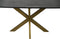 Eettafel rechthoekig marmer - 180x90x77 - Zwart/goud - Marmer/metaal