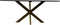 Eettafel rechthoekig marmer - 180x90x77 - Zwart/goud - Marmer/metaal
