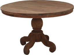 Eettafel rond bolpoot 4 teen teak Ø150 cm