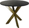 Eettafel rond marmer - ø90x76 - Zwart/goud - Marmer/metaal