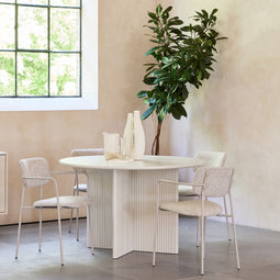 Eettafel Rond Ø110cm - Greige MDF - 2-4 Personen - Palma - Giga Living