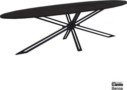 Eettafel Yana ovaal mangohout 180x90 cm - Zwart