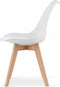 Eettafelset NP 120x80 Eiken Sonoma met Witte Poten + 4 Stoelen MARK Wit met Beukenhouten Poten, Modern Design, Geschikt voor Keuken, Eetkamer en Woonkamer