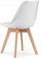 Eettafelset NP 120x80 Eiken Sonoma met Witte Poten + 4 Stoelen MARK Wit met Beukenhouten Poten, Modern Design, Geschikt voor Keuken, Eetkamer en Woonkamer