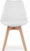 Eettafelset NP 120x80 Eiken Sonoma met Witte Poten + 4 Stoelen MARK Wit met Beukenhouten Poten, Modern Design, Geschikt voor Keuken, Eetkamer en Woonkamer