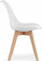 Eettafelset NP 120x80 Eiken Sonoma met Witte Poten + 4 Stoelen MARK Wit met Beukenhouten Poten, Modern Design, Geschikt voor Keuken, Eetkamer en Woonkamer