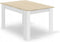 Eettafelset NP 120x80 Eiken Sonoma met Witte Poten + 4 Stoelen MARK Wit met Beukenhouten Poten, Modern Design, Geschikt voor Keuken, Eetkamer en Woonkamer