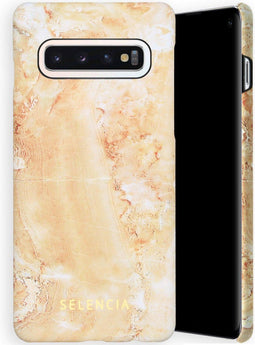 Selencia Hoesje Geschikt voor Samsung Galaxy S10 Hoesje - Selencia Maya Fashion Backcover - geel
