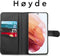 Høyde - Vegan lederen bookcase hoes - 100% Biologisch Afbreekbaar - Geschikt voor Samsung Galaxy S21 - Zwart