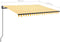 vidaXL - Luifel - handmatig - uittrekbaar - met - LED - 3,5x2,5 - m - geel - en - wit