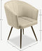 Furnicher BEN Draaibare Eetkamerstoel - Fluwelen bekleding - Modern design - Stalen frame - Beige fluweel - Zwarte poten
