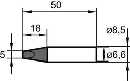 Ersa 0832VDLF Soldeerpunt Beitelvorm, recht Grootte soldeerpunt 5 mm Inhoud: 1 stuk(s)
