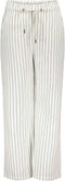 Like Flo F302-5641 - Meisjes Broek - Elastische Taille - Off White met IJsblauw Streepje - Maat 158