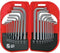 Toolland Inbussleutelset, 18-delig, zeskant/ster, chroom-vanadium, L-vorm, met handige opbergdoos, ideaal voor Doe-Het-Zelf