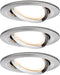 Paulmann Nova Plus - LED-inbouwlamp - 3x6W dimbaar 2700K zwenkbaar rond 84 mm Staal geborsteld (set van 3)