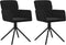 vidaXL - Eetkamerstoelen - draaibaar - 2 - st - fluweel - zwart