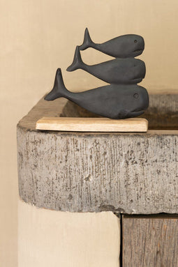 J-Line decoratie Walvis Op Voet - aluminium - zwart - small