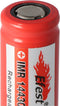 Efest IMR 14430 600 mAh 3,6 V - 3,7 V Li-ionbatterij met pluspool plat, afmetingen 42,63 x 14,4 mm