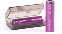 Efest Purple IMR 18650 3000mAh 3.6V - 3.7V min. 2900 mAh typ. 3000 mAh maximale stroomtoevoer van 35 A (platte bovenkant) inclusief batterijbeschermingskast