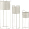 J-Line bloempot op Voet - metaal - wit - 3 stuks - 80 cm hoog