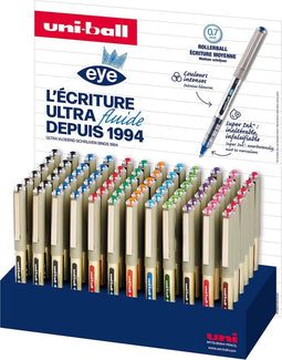 Uni-ball Eye roller Fine, punt 0,7 mm, display van 120 stuks, assorti