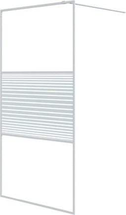 vidaXL - Inloopdouchewand - 100x195 - cm - transparant - ESG-glas - wit