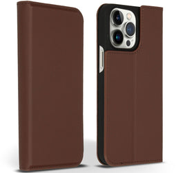 Accezz iPhone 14 Pro Max - Premium Leather Slim Bookcase - Krasbestendig - Bruin
