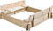 SwingKing Houten Zandbak Gucio (onbehandeld) | Met 2 bankjes en deksel | 120x120x20cm