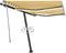 vidaXL - Luifel - handmatig - uittrekbaar - met - LED - 400x300 - cm - antracietkleur