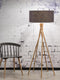 GOOD&MOJO Vloerlamp Kilimanjaro - Donkergrijs/Bamboe - Ø60cm - Scandinavisch,Bohemian - Staande lampen voor Woonkamer - Slaapkamer
